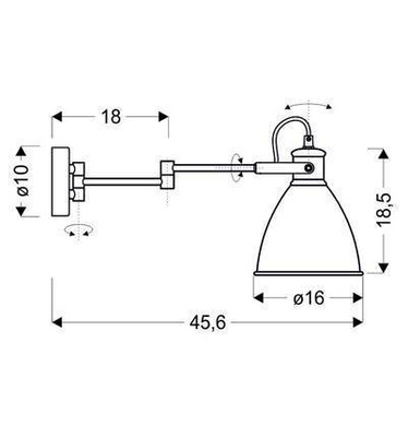 Black adjustable wall lamp 1xE27 Espera 21-85238