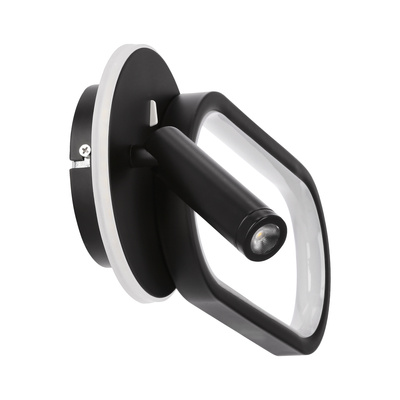 MONET wall lamp oval black 13W LED 3000K 4000K 6000K white shade 22 35691