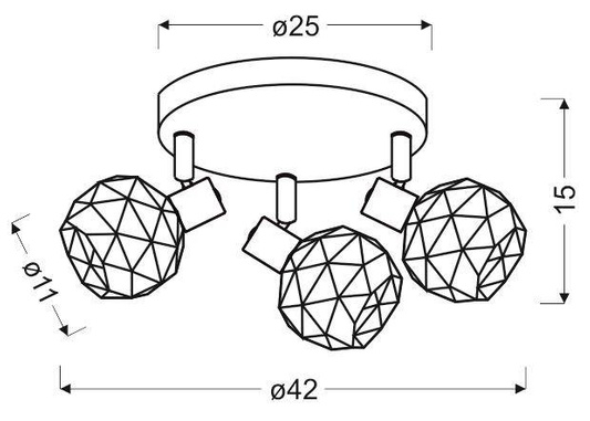 Acrobat 98-22233 Deckenleuchte mit schwarzem Kupferlampenschirm