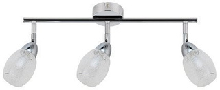 Lampa sufitowa Rico listwa ze szklanymi kloszami regulowana 3-punktowa LED do salonu