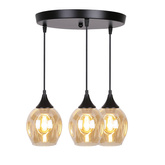 Ceiling lamp black/brown plate 3xE27 Aspa 33-00613