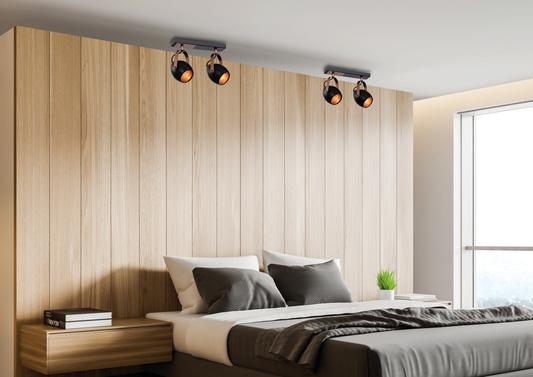 Black and copper adjustable spot lamp E14 2x40W Anica 92-81797