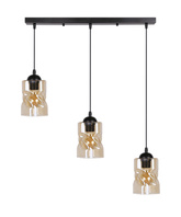 Suspension noir/bande ambre 3xE27 Felis 33-00187