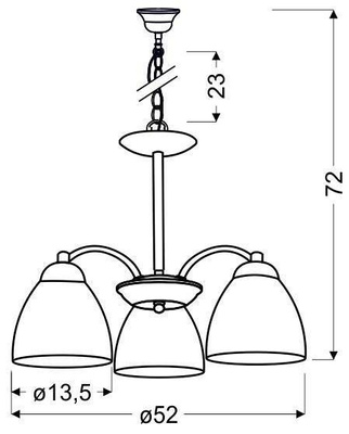 Satin pendant lamp 3x60W with glass shades Uli Candellux 33-66152