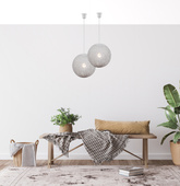 Lampă bilă suspendată 30cm 1xE27 alb CARUBA 31-26944