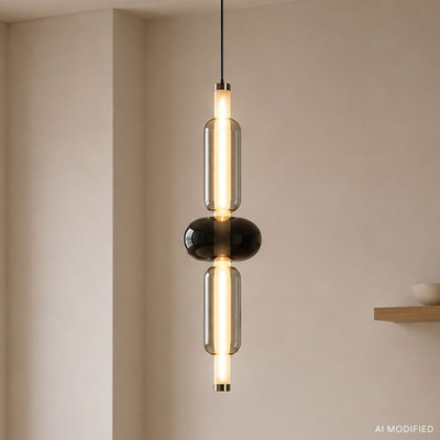 KELLY lampa wisząca złoty 8W LED 2700K klosz bursztynowy+dymiony+bursztynowy