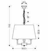 Suspensie Pasteri negru mat 3x40w e14 bej abajur 31-01351