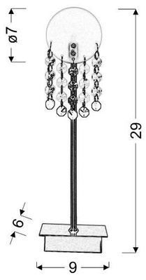 Luxor 41-02795 glass matt nickel table lamp