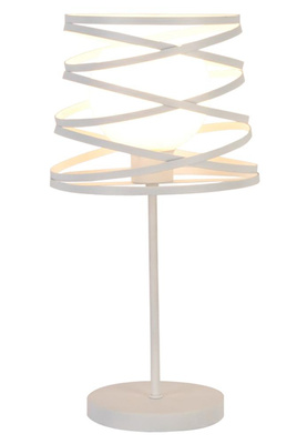 Lampka stołowa biała metalowa + szklany klosz Akita Ledea 50501062