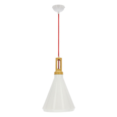Lampa sufitowa wisząca candellux robinson 31-37695 e27 biały / wnętrze żółte