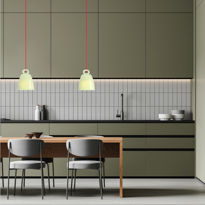 Lampă suspendată din ceramică verde Sevilla Ledea 50101142