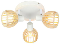 Lampa sufitowa Atarri Candellux 98-68118 plafon  biały drewno 3xE14