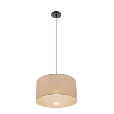 SHANTI lampa wisząca czarny 1x40W E27 abażur beżowy 31-38685