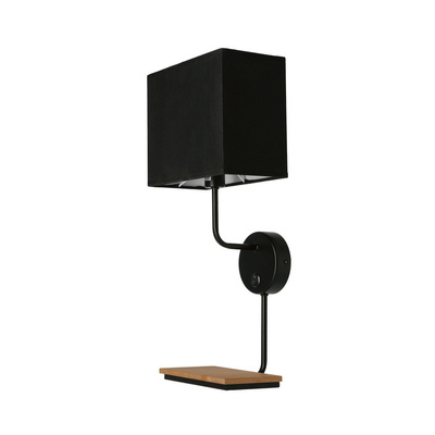 Applique Keto noire 1x40w e14 Abat-jour avec interrupteur