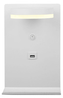 White LED wall lamp with a phone shelf USB charger Compact Candellux 21-76052