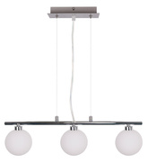 Suspension chrome / boule blanche 3 RAISA 33-01382