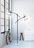 Lampadaire noir et blanc réglable simple 2x40W Zumba 52-72672