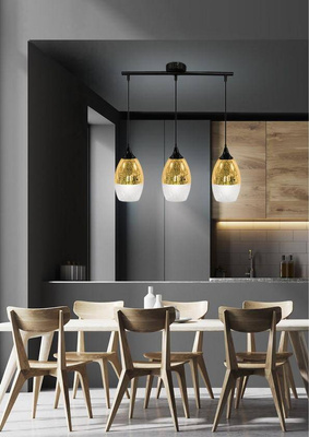 Lampa suspendata sticla aurie reglabila 3x60W Celia Candellux 33-57327