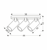 Gary lampa sufitowa listwa czarny 3x15W GU10 klosz czarny 93-28136