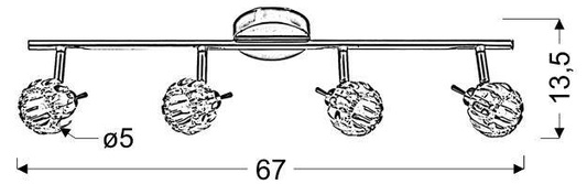 Wall lamp strip 4X40W G9 chrome BOMBOLA 94-70319