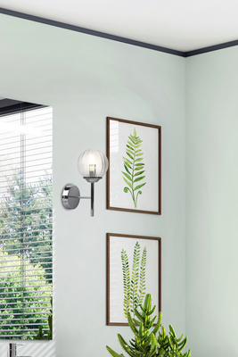 Aplica de perete abajur singur sticla croma Best 21-67234