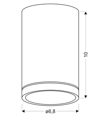 Lampa tub de tavan argintiu 10cm 1xGU10 2277158