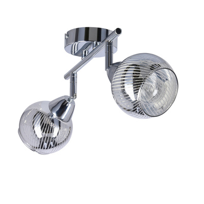 Virginia Plafonnier chrome bande e14 avec abat-jour miroir 92-14016