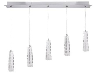 Lampa wisząca chrom kryształ listwa 5 Emo 35-18604