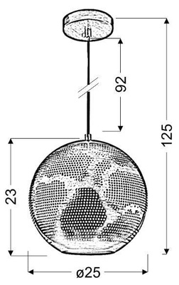 Hanging ceiling lamp Candellux Sfinks 31-43276 ball E27 openwork light brown
