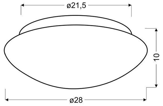 Plafon biały szklany do łazienki E27 60W 28cm Nina Candellux 13-74235