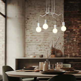 Suspension ceiling lamp white matt luminaire 4x40W Basso Candellux 34-71002