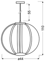 Hanging lamp ball with LED strips cold white 35W Cansas Candellux 31-43955