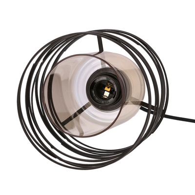 Suspension Eluna noire E27 avec abat-jour ambre 31-09548