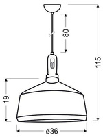Plafoniera suspendata candellux robinson 31-37688 e27 alb/galben interior