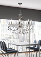 Lampa suspendata cromata cu candelabru din cristale 8x40W Aurora Candellux 38-97579
