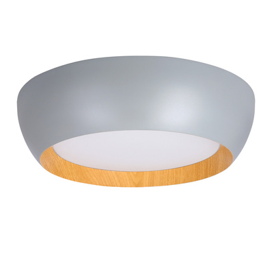 ABRUZZO CEILING LAMP PLAFON GRAY WOODEN WHITE LAMPSHADE 14-24114