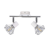 Lampa listwa ścienna/sufitowa chrom/biała 2xE14 Verve 92-61348