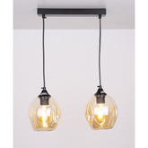 Glas-Hängelampe schwarz / braun 2xE27 Aspa 32-00590