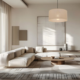 SHANTI pendant lamp black 1x40W E27 beige lampshade 31 38685