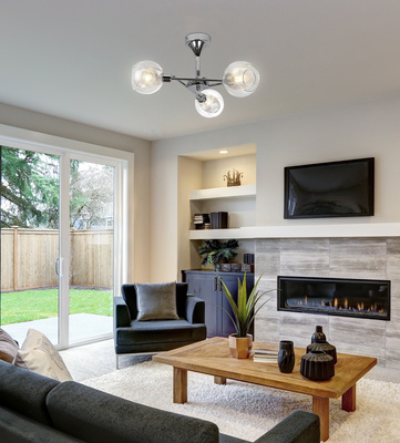 Lampe suspendue incolore avec un panier chromé Ozzo 33-72214