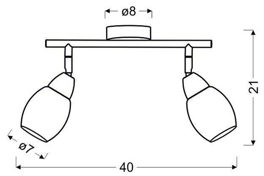 Bandă de perete 2X6W LED cap rotund crom RICO 92-67579