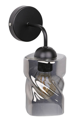 Wall lamp black smoked glass shade Felis 21-00125