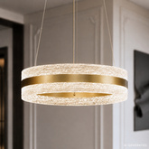 CASTILLO 40 lampa wisząca złoty 24W LED 3000, 4500, 6500K kryształki bezbarwne