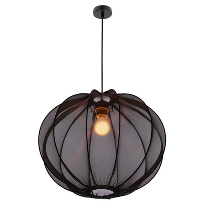 Lampa wisząca z abażurem Mellow kula z siateczki 52 cm czarna E27 do salonu