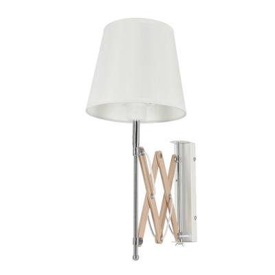 Aplică alb crom / lemn reglabil 40W E27 Mito Candellux 21-75437