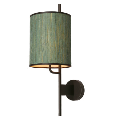Bendi Wall lamp black sconce, green lampshade 21-25296