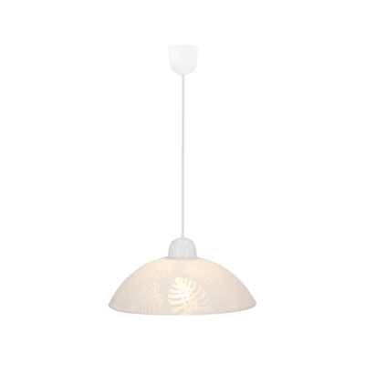 Lampă suspendată Alcara, abajur alb cu model 31-16737