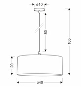 SHANTI pendant lamp black 1x40W E27 shade grey  31-38678