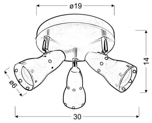 Plafon ceiling lamp 3x40W E14 white Candellux 98-54555