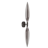 Nordic wall light black smoked glass double for living room and bedroom